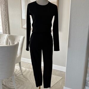 NWT Move Theology Black Cropped Top and Leggings